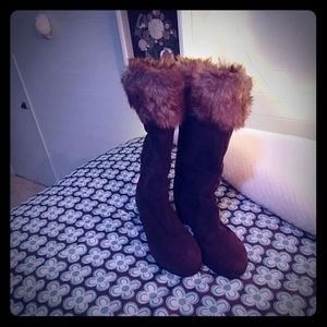 Fur faux boots